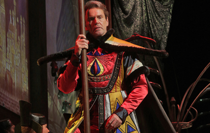 Anthony Michaels-Moore and Erin Morley in Stravinsky's <em>Le Rossignol</em>. The Santa Fe Opera, July, 2014. Photo by Ken Howard.